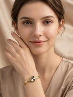Load image into Gallery viewer, Midnight Bloom Crystal Bracelet - Gold