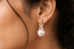Load image into Gallery viewer, Pearl Bloom Earrings - Rose Gold