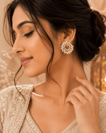 Load image into Gallery viewer, Pearl Halo Crystal Studs - Silver
