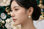 Load image into Gallery viewer, Pearl Grace Studs - White & Gold