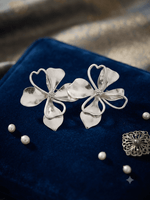Load image into Gallery viewer, Silver Bloom Statement Studs - Silver