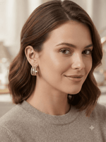 Load image into Gallery viewer, Crystal Hoop Earrings - Gold