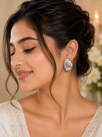 Load image into Gallery viewer, Silver Sculpted Statement Earrings | Jewel Birds
