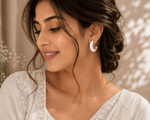 Load image into Gallery viewer, White enamel mini hoop earrings - White