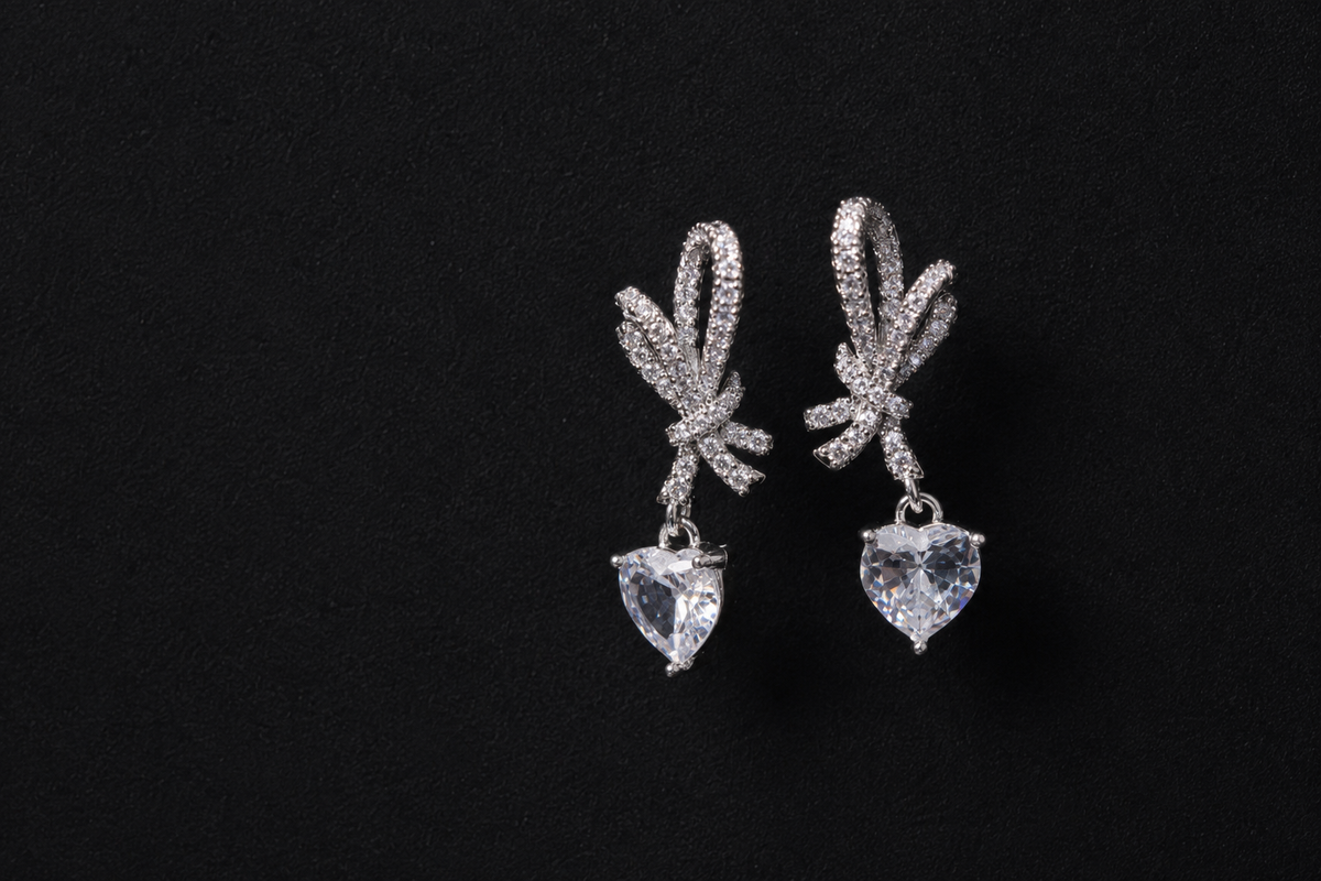 Butterfly heart crystal drops | jewel birds