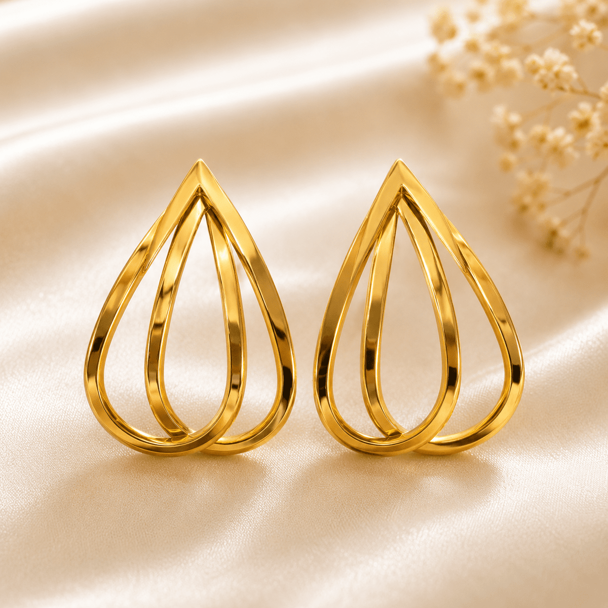 Golden drop infinity hoops gold