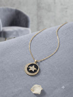 Load image into Gallery viewer, Celestial Star Charm Necklace - Black & Gold