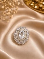 Load image into Gallery viewer, Crystal Crown Statement Ring - Silver Rings