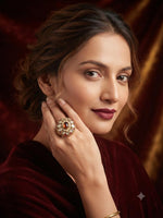 Load image into Gallery viewer, Ruby Kundan Bloom Ring