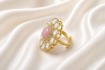 Load image into Gallery viewer, Rose Quartz Kundan Bloom Ring