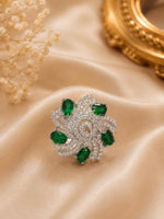 Load image into Gallery viewer, Green Blossom Statement Ring