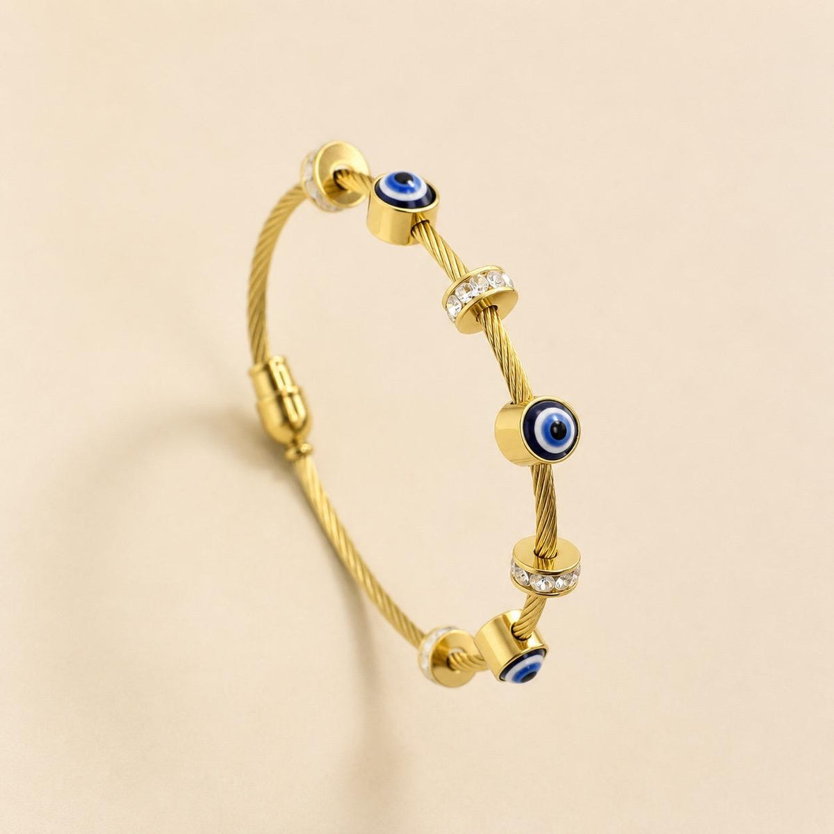 Evil eye serenity bracelet   gold