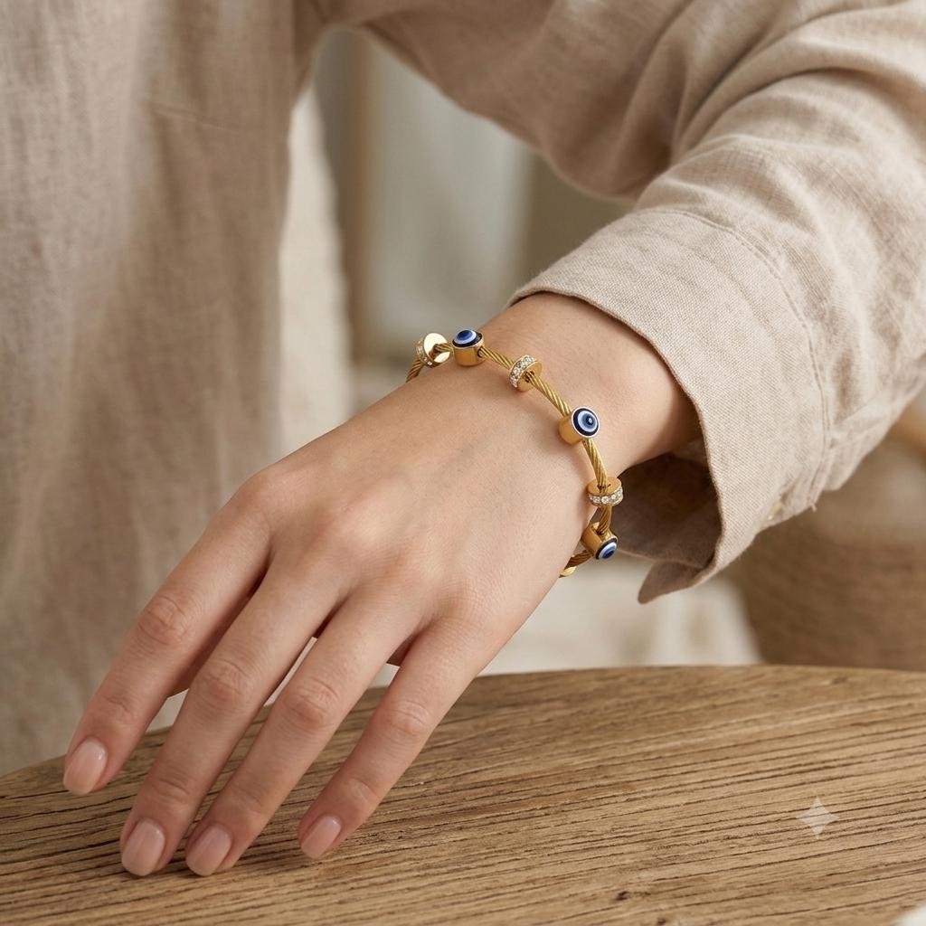 Evil Eye Serenity Bracelet - Gold