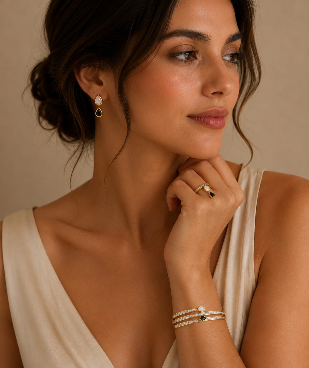 Dual Line CZ Crystal Cuff Bracelet | Jewel Birds