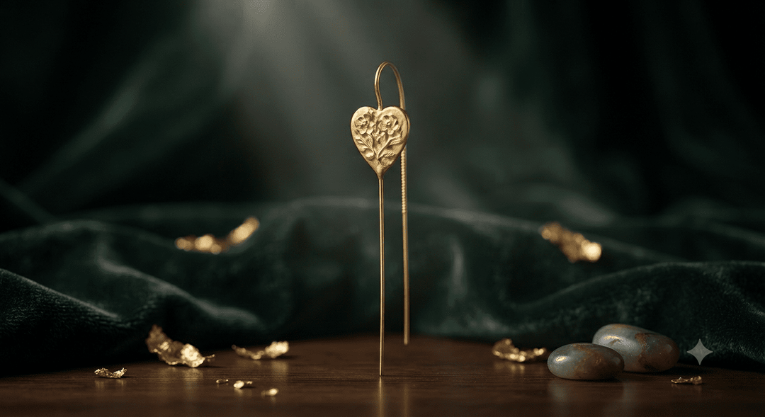 Peacock Pin Bugadi Earring - Gold