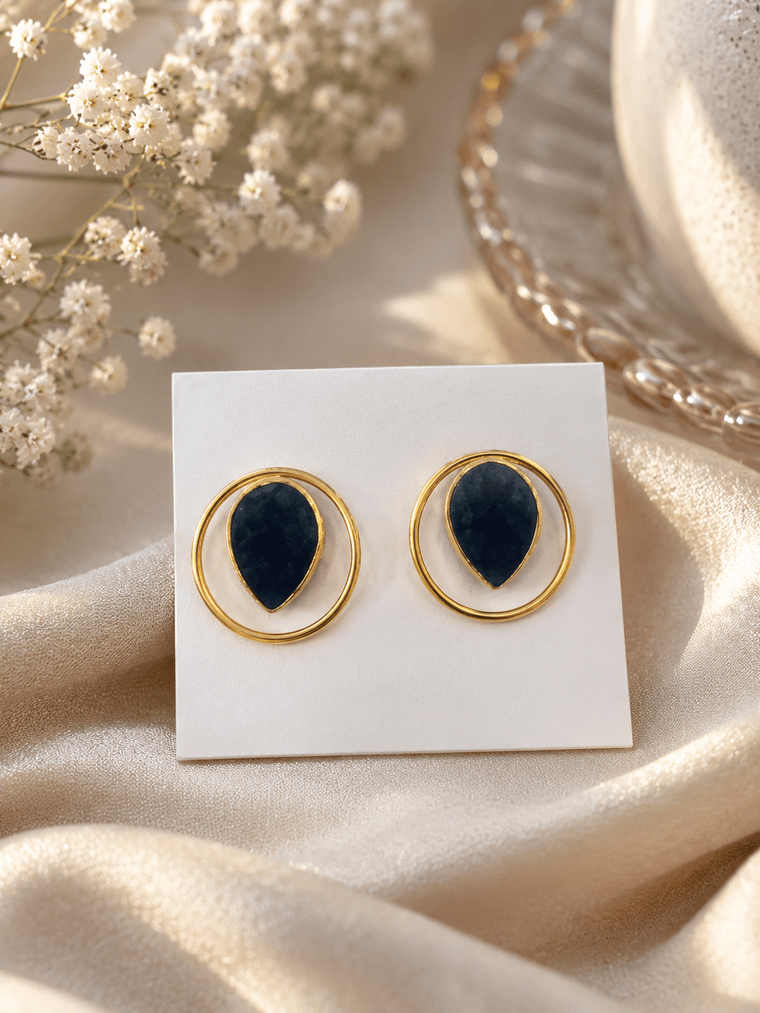 Red Aura Studs - Gold