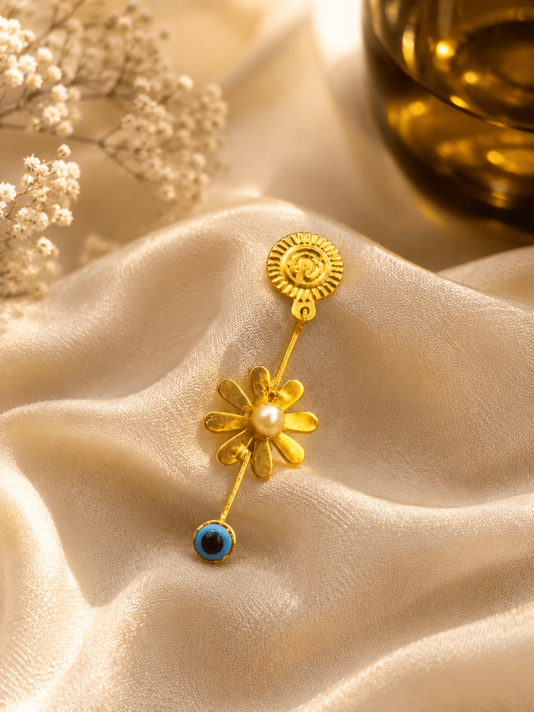 Nazar Bloom Earrings - Gold