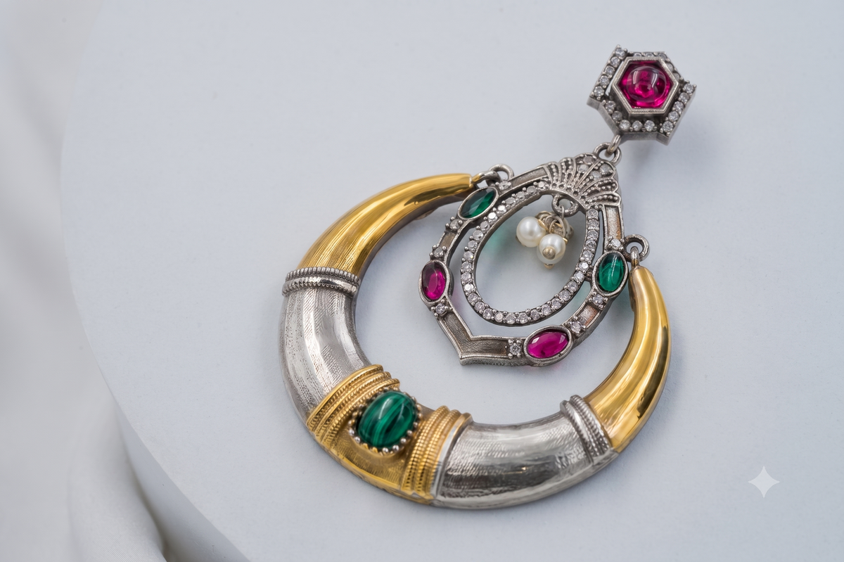 Royal crescent earrings | jewel birds