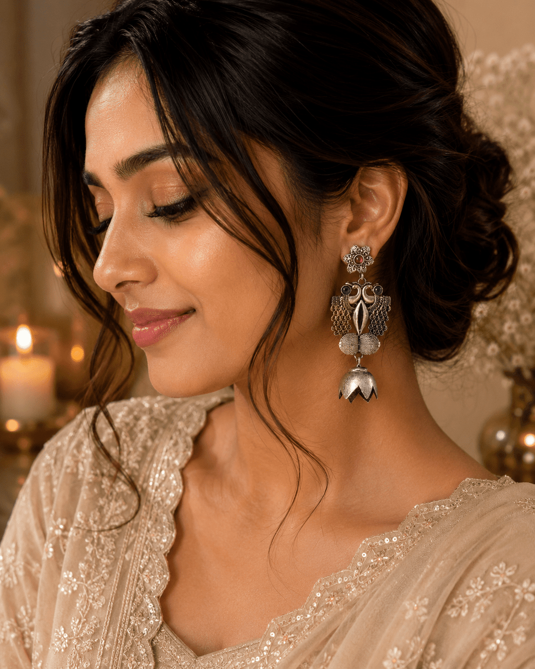 Peacock Whisper Drops - Gold & Silver