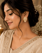 Load image into Gallery viewer, Noor Mahal Hexa Studs - Gold &amp; Silver
