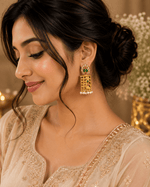 Load image into Gallery viewer, Meher Mahal Earrings - Green &amp; Gold
