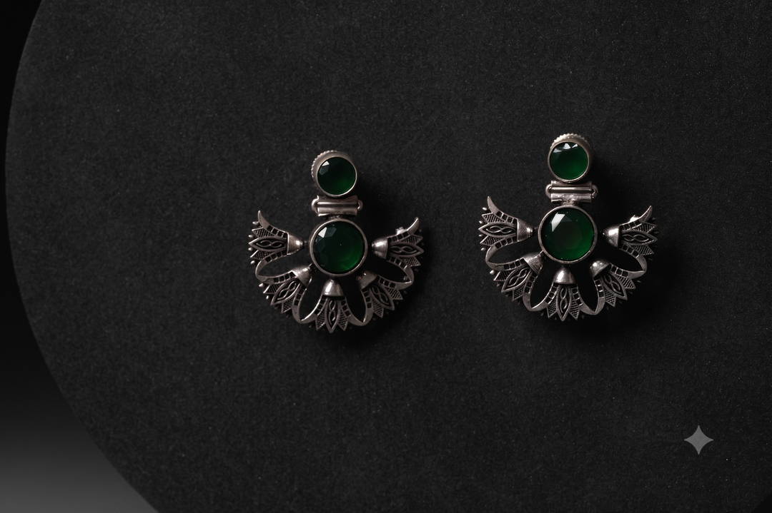 Emerald Bloom Earrings | Jewel Birds