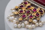 Load image into Gallery viewer, Ruby Pearl Cascade Earrings | Jewel Birds

