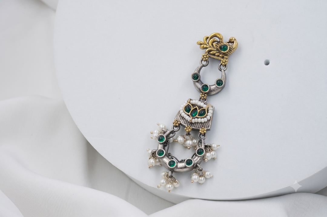 Gulnaar Pearl Chandbali Earrings | Jewel Birds