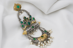Load image into Gallery viewer, Meher Emerald Pearl Chandeliers | Jewel Birds
