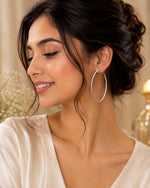 Load image into Gallery viewer, Classic Silver Hoop Earrings | Jewel Birds
