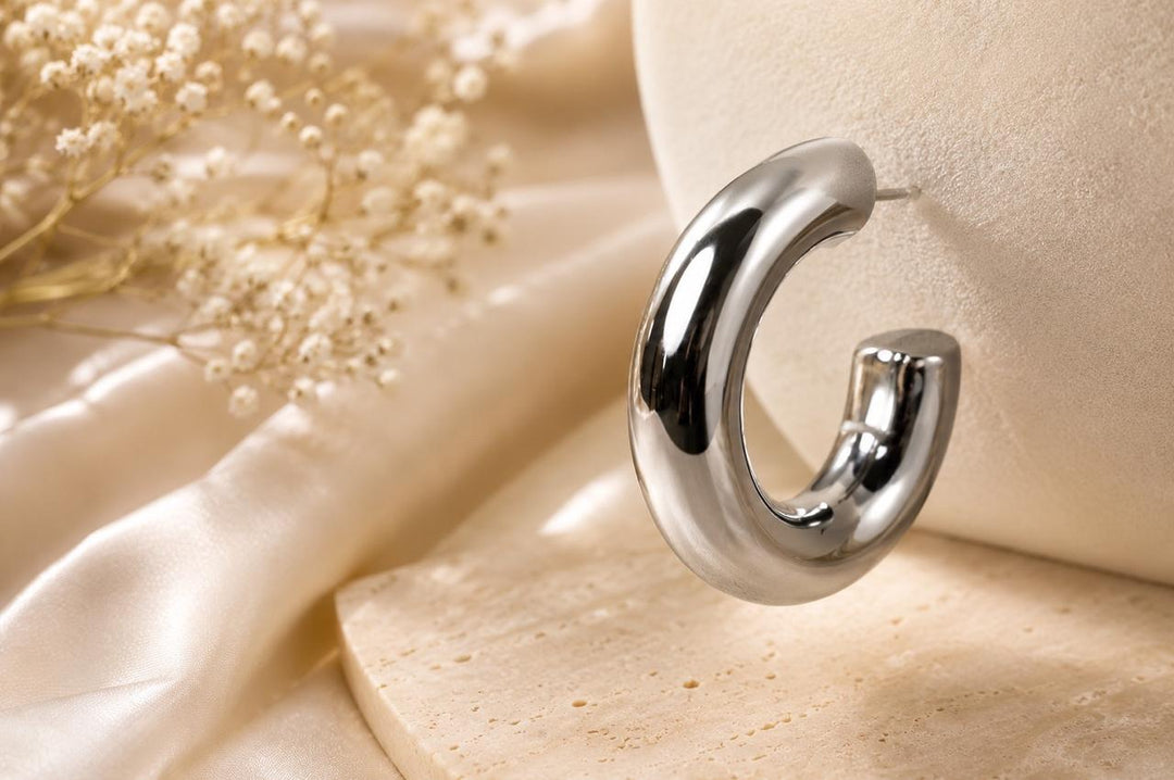 Silver Orbit Hoops - Silver