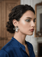 Load image into Gallery viewer, Silver Bloom Statement Studs - Silver

