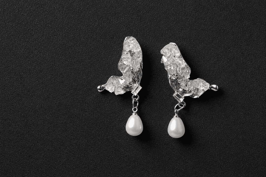 Crystal Dew Pearl Drops - Silver