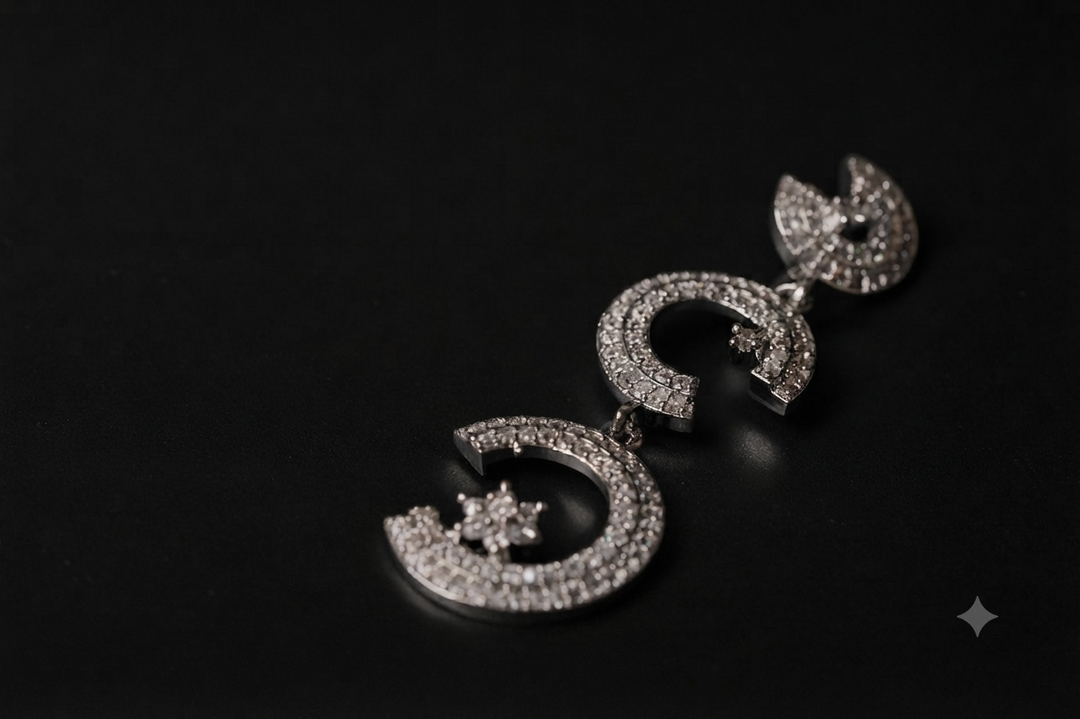 Triple Moon Sparkle Earrings | Jewel Birds