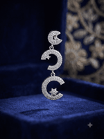 Load image into Gallery viewer, Triple Moon Sparkle Earrings - Silver
