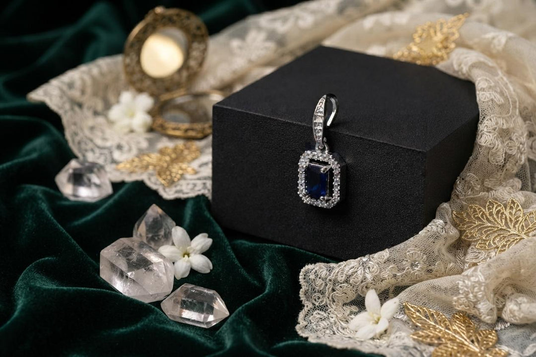 Crystal Royale Pendant
 (Blue) - Silver