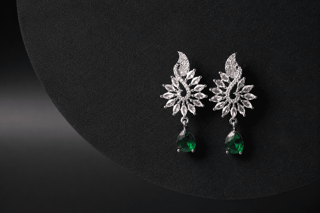 Sapphire Bloom Earrings - Silver