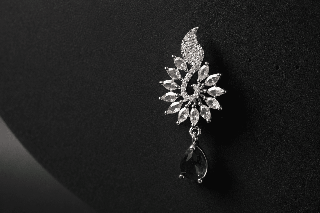 Sapphire Bloom Earrings - Silver