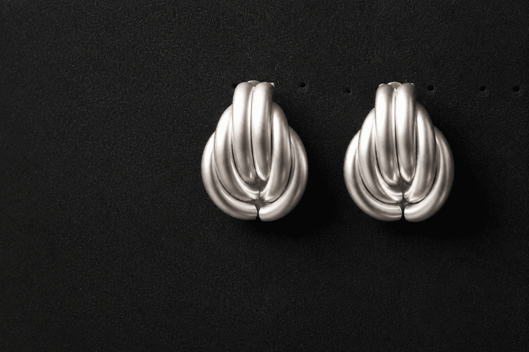 Silver Twisted Hoop Earrings - Silver