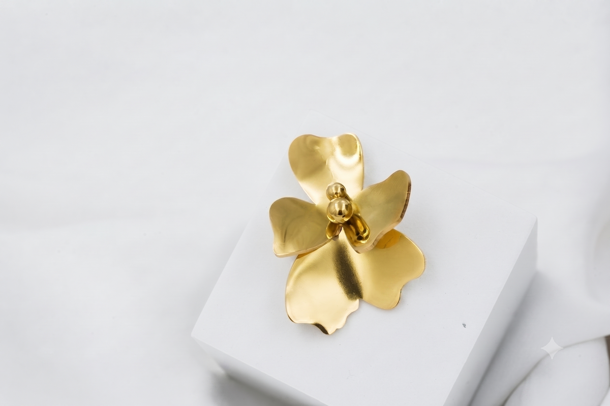 Golden petal bloom earrings