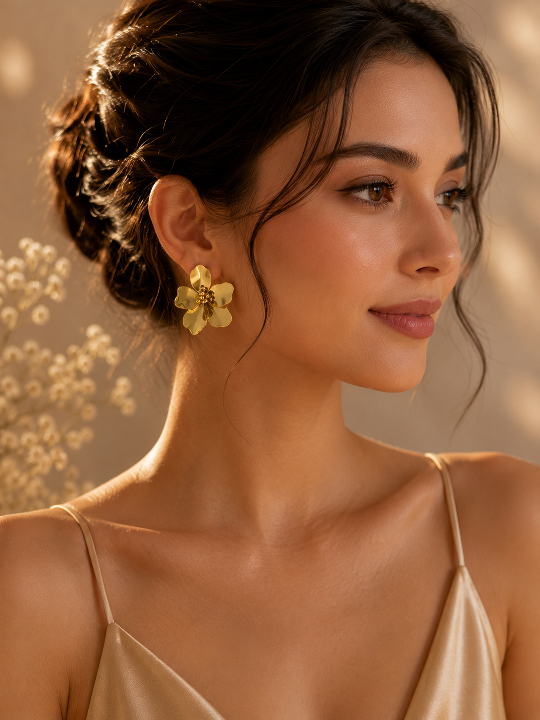 Golden Petal Bloom Earrings
