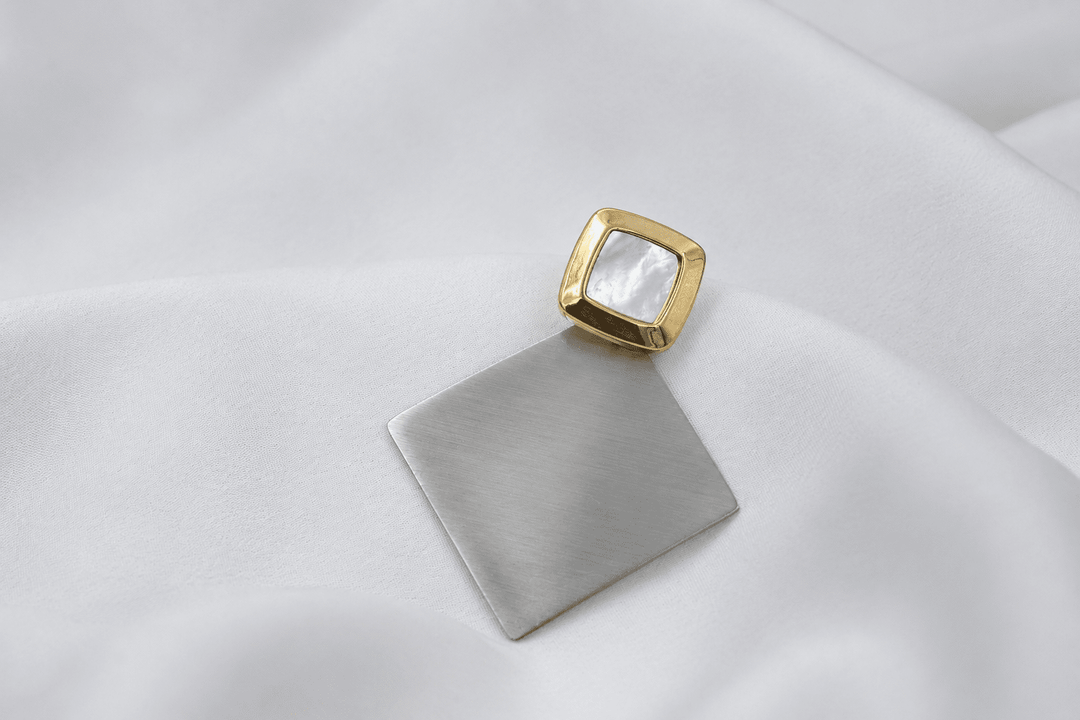 Aurora Square Drop Earrings - Gold