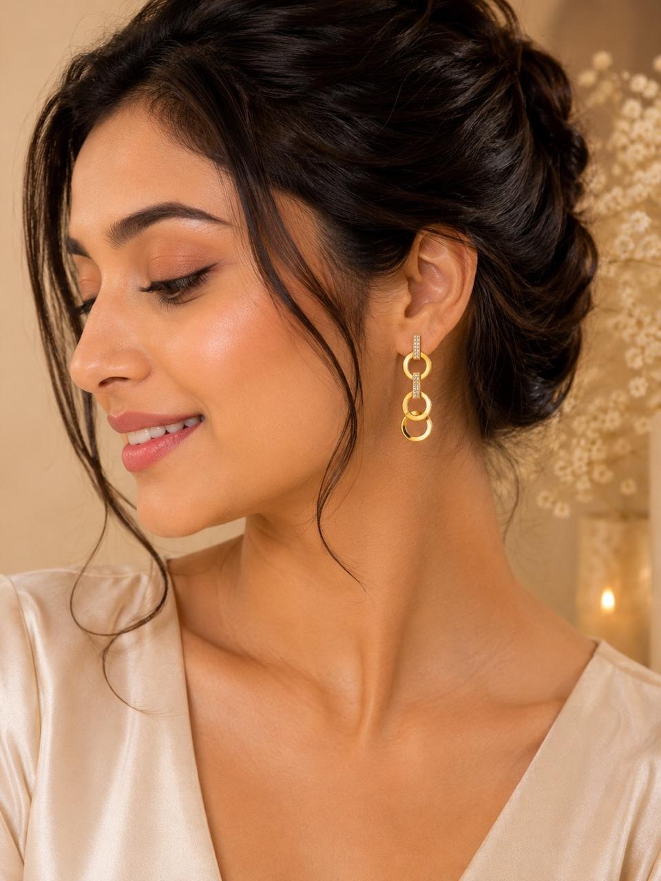 Noir Orbit Link Earrings | Jewel Birds