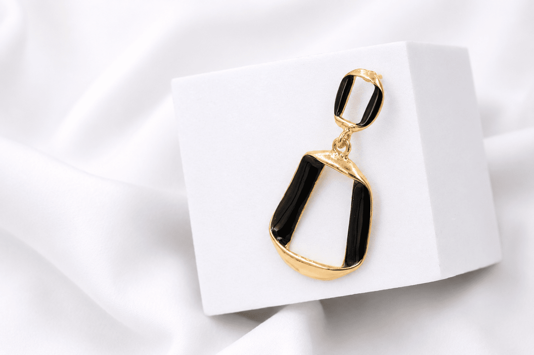 Black Luxe Dangles - Black & Gold