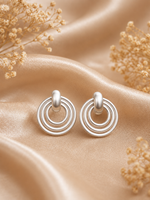 Load image into Gallery viewer, Silver Orbit Stud Earrings - Silver Alloy
