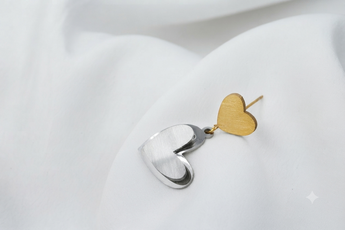 Heart drop earrings | jewel birds