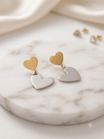 Load image into Gallery viewer, Heart Drop Earrings - Gold
