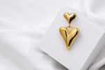Load image into Gallery viewer, Double Heart Drop Earrings - Gold
