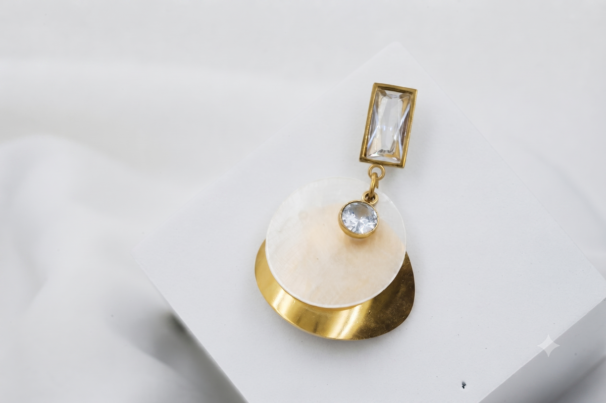 Crystal disc drop earrings | jewel birds