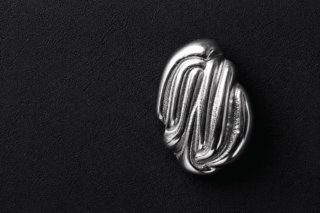 Silver Sculpted Statement Earrings - Silver